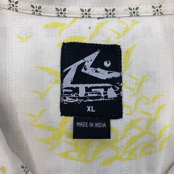 RUSTY Shirt Men XL Extra Large Maze Button Up Patterned Long Sleeve Cotton Blend - Picture 4 of 9